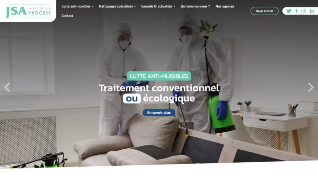 landing page JSA Hygiène