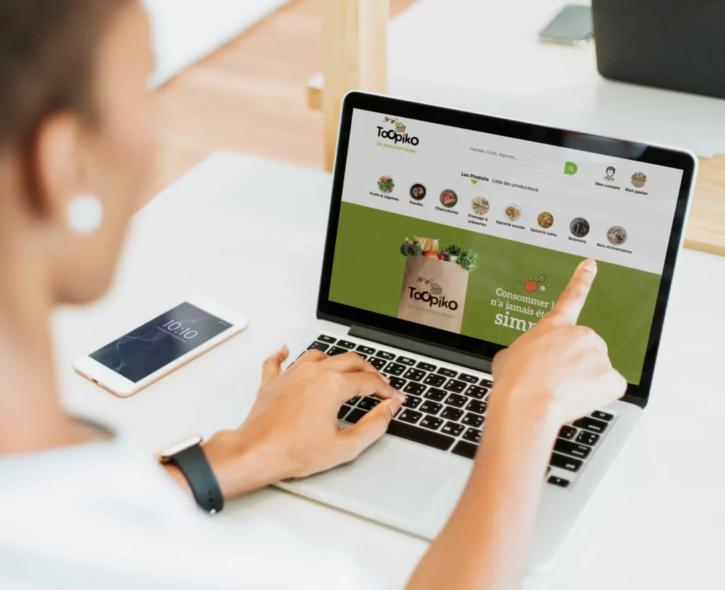 Plateforme web Toopiko pour acheter en ligne des produits frais et locaux