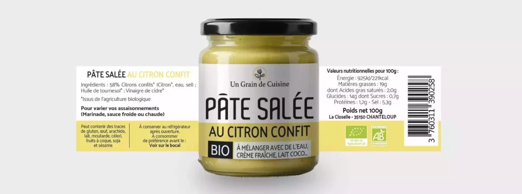 étiquette bocal Un Grain de Cuisine