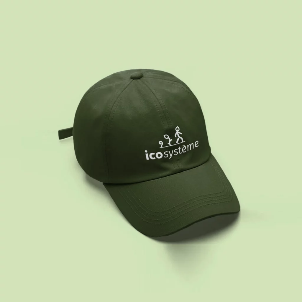 broderie logo casquette icosystème