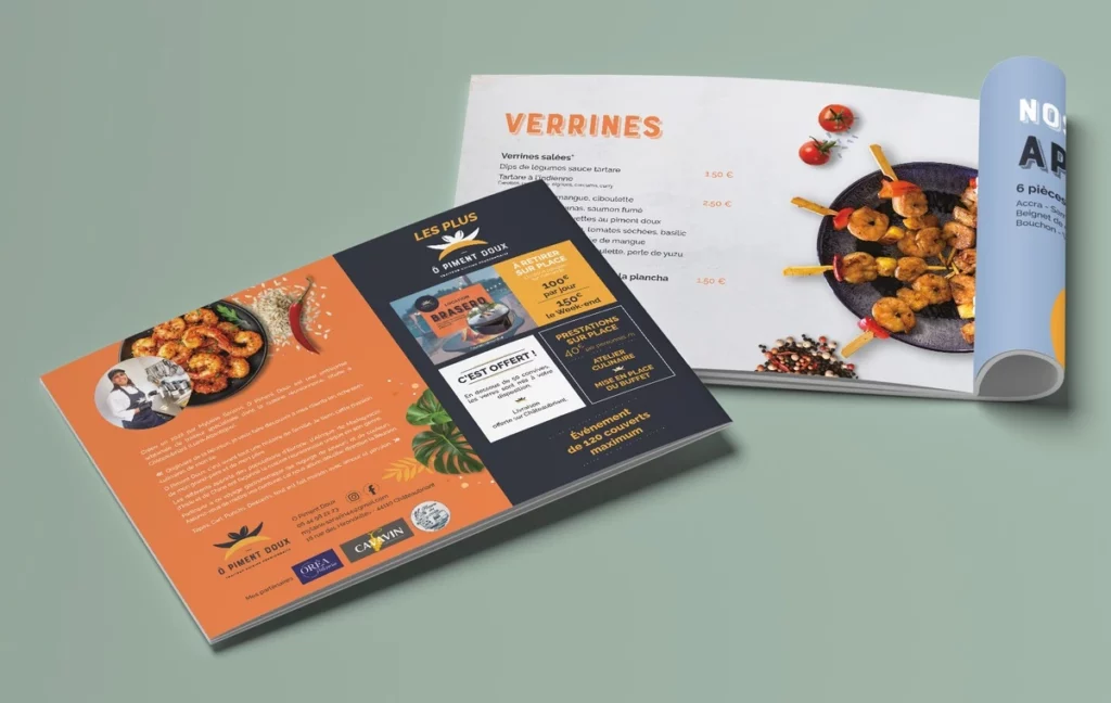 4e de couverture et page intérieure plaquette Ô Piment Doux